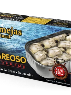 Areoso Supreme Almejas al natural 20-25 Rías Gallegas