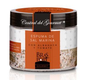 Foam of sea salt gourmet with tomato and basil Bras del Port