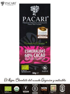 PACARI Chocolate Premium Ecológico Esmeraldas 60%